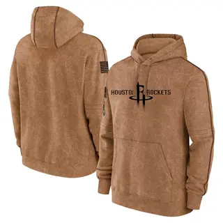 Houston Rockets Men's Brown 2023 Salute to Service Club Pullover Hoodie