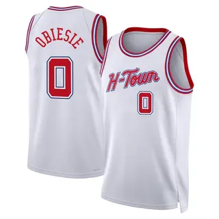 Houston Rockets Men's Joshua Obiesie White Swingman 2023/24 City Edition Jersey