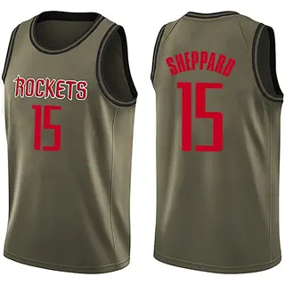 Houston Rockets Men's Reed Sheppard Green Swingman Salute to Service Jersey