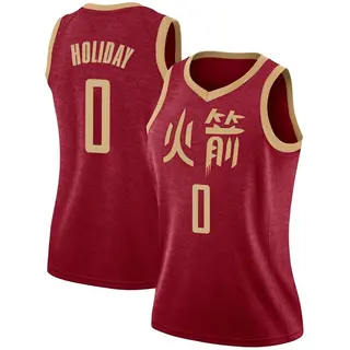 Houston Rockets Women's Aaron Holiday Red Swingman 2018/19 Jersey - City Edition