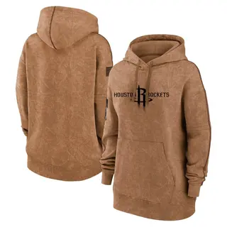 Houston Rockets Women's Brown 2023 Salute to Service Pullover Hoodie