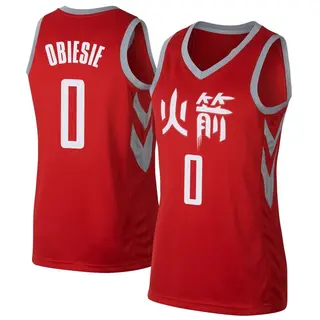 Houston Rockets Women's Joshua Obiesie Red Swingman Jersey - City Edition