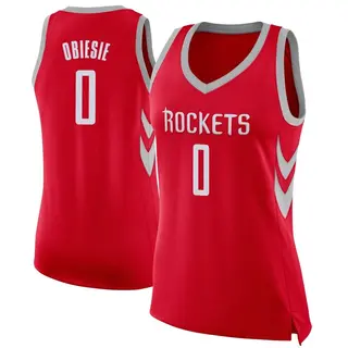 Houston Rockets Women's Joshua Obiesie Red Swingman Jersey - Icon Edition